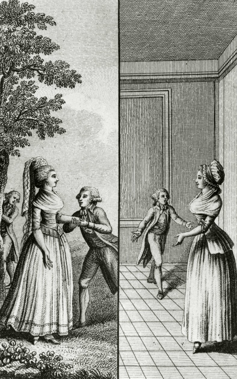Libertinage - i "Historie dag for dag til en kvinne fra den franske republikken", Restif de La Bretonne (1734-1806), Genève 1791-1794. av French School