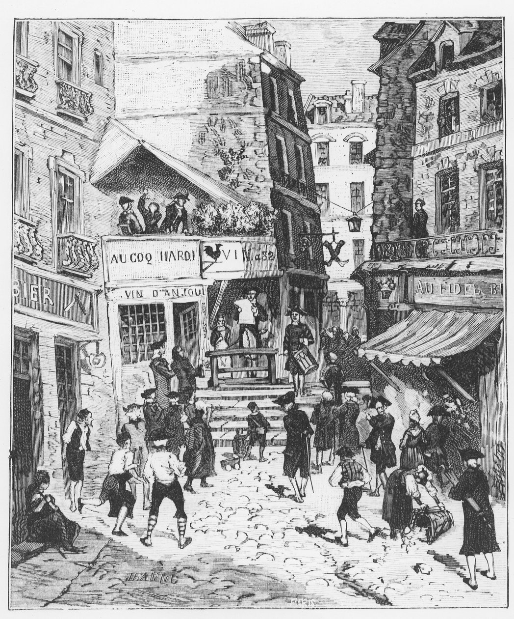 Livet i Paris under Ludvig XV: en ordinans av prevots og echevins i Paris ble lest og publisert i lyden av tromme - i "Paris a travers les centuries" av Gerouillac av French School