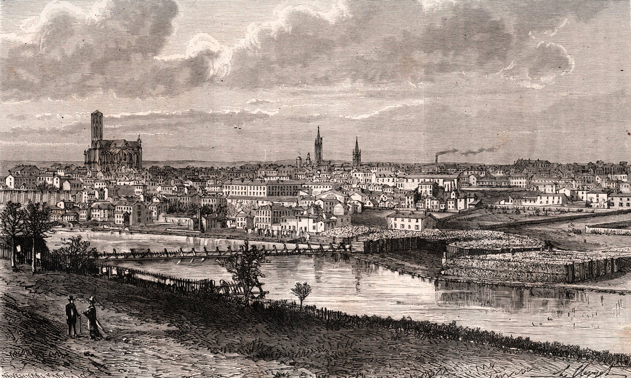 Limoges - Haute-Vienne - engraving in “La France illustree: geography, history, statistical administration” by V.A. Malt-Brown. 1884 av French School