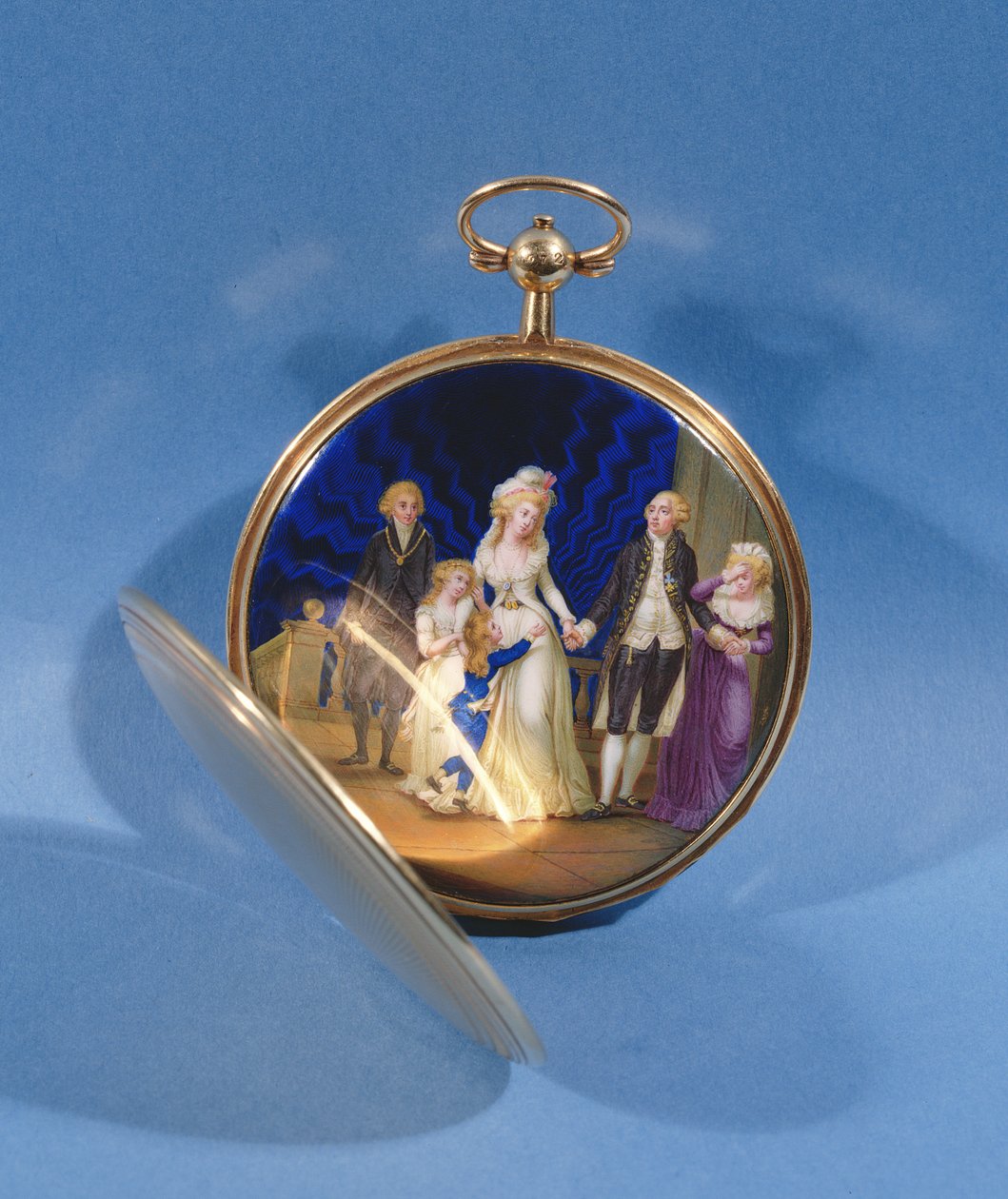 Medaljon med emalje av Louis XVI, Marie Antoinette og familie (emalje) av French School