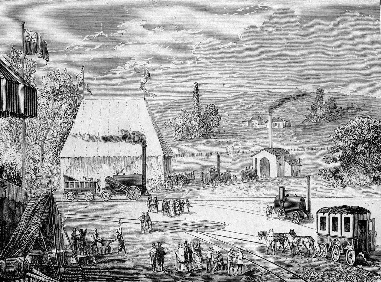 Lokomotivkonkurranse holdt i Liverpool, oktober 1829 - i "" Album of Science; berømte lærde; Store oppdagelser””” 1896. av French School