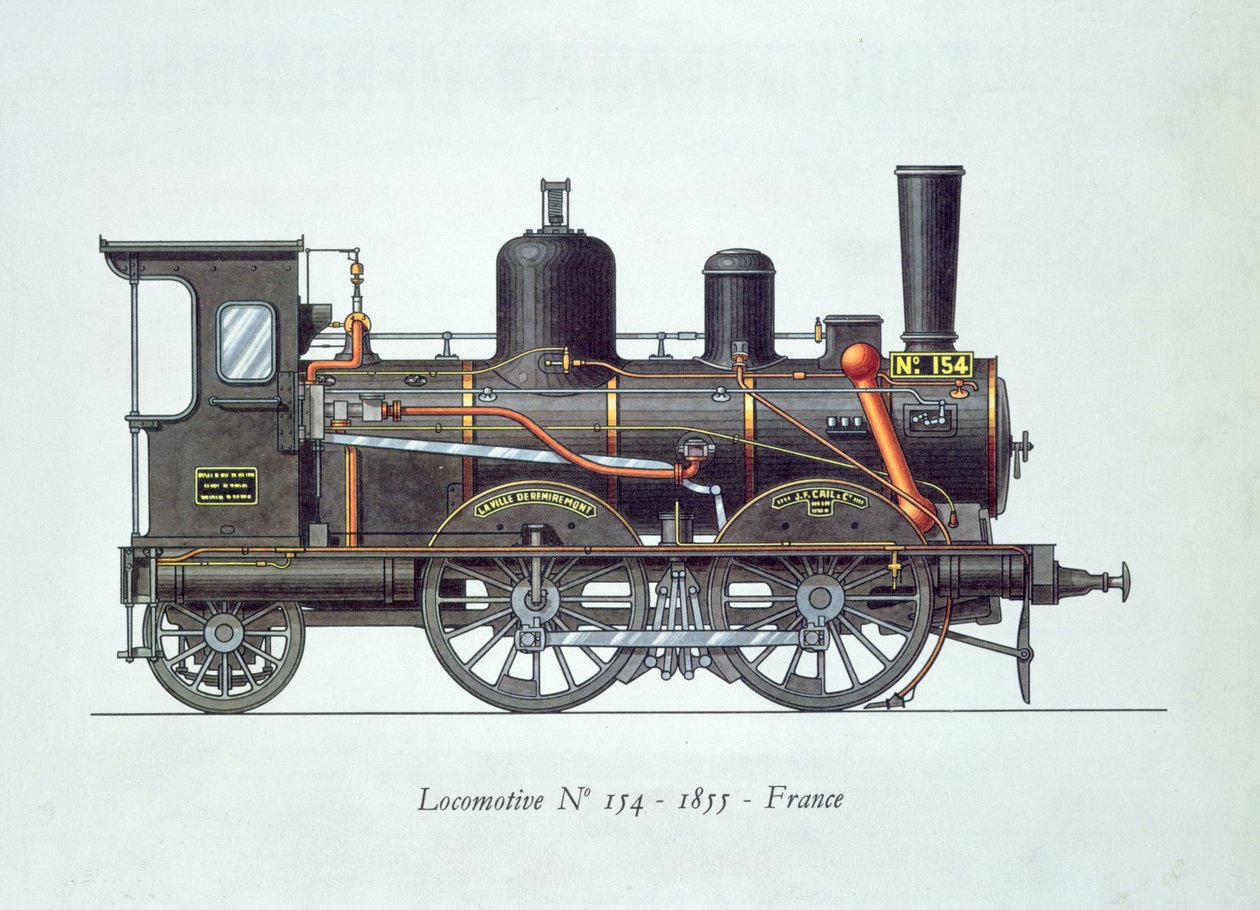 Lokomotiv nr.154, 1855 av French School