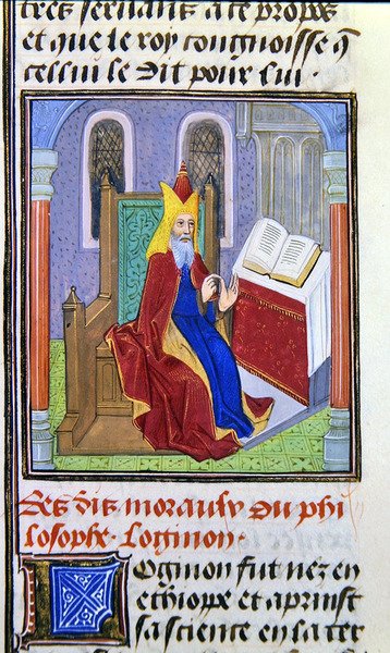 Lomnon, fra Histoire des Philosophes, slutten av 1400-tallet (vellum) av French School