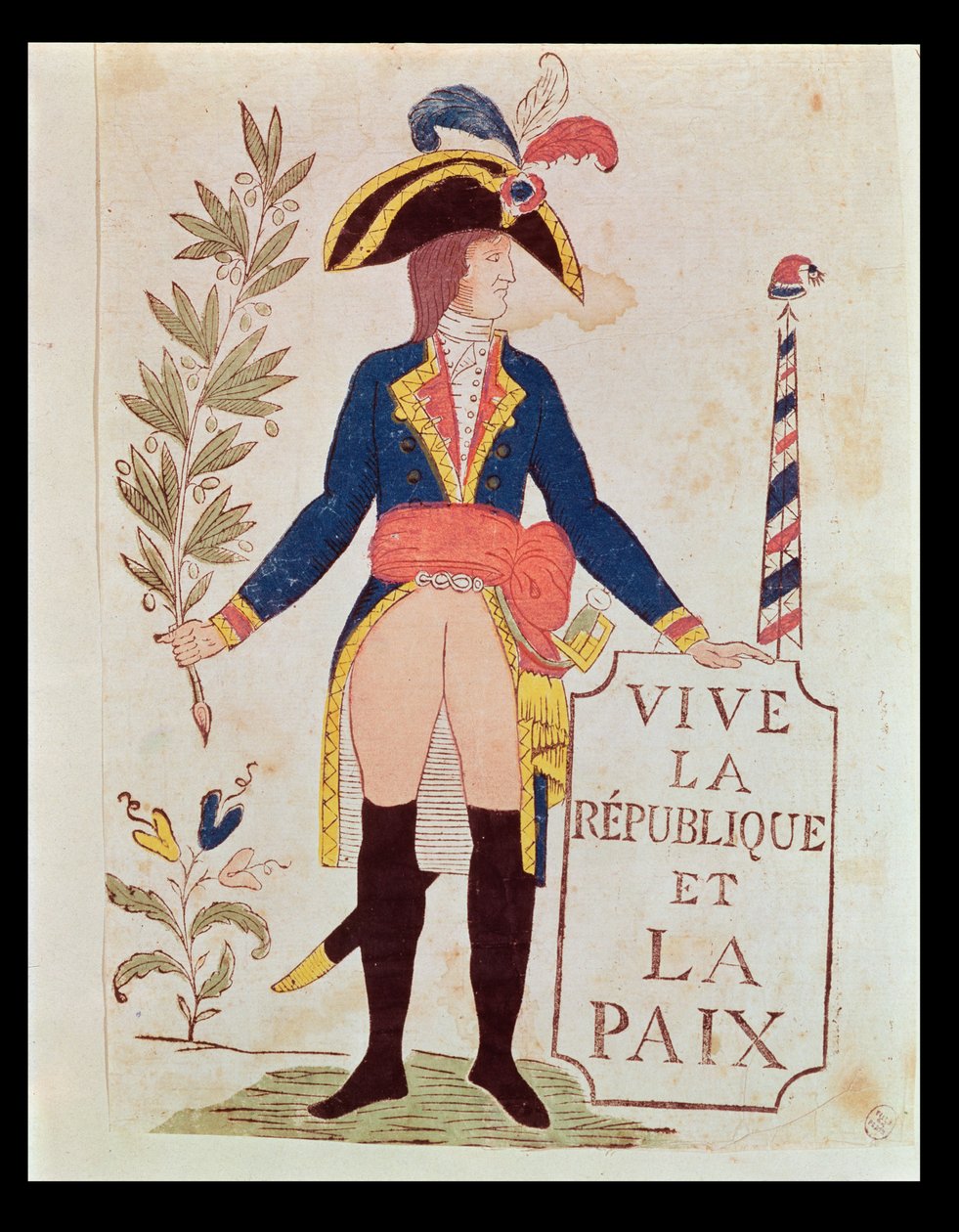 Lenge leve republikken og freden, ca. 1795-99 (farget treblokkgravering) av French School