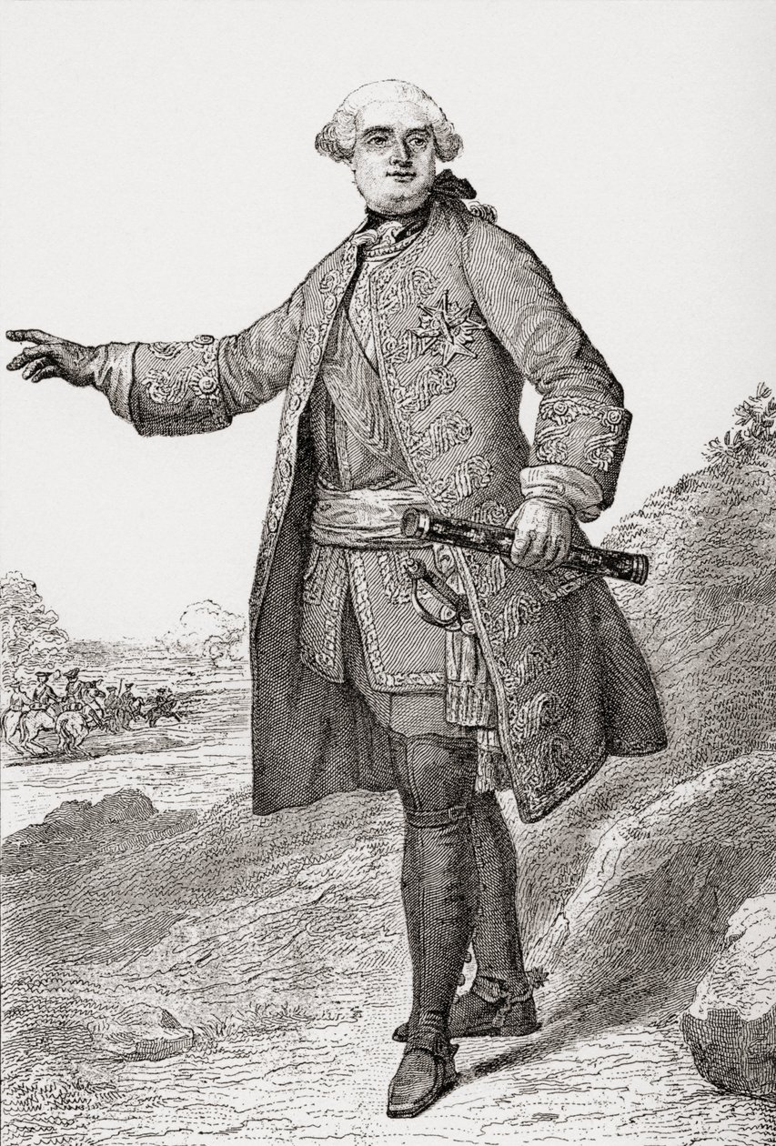 Louis Charles César Le Tellier kjent som hertugen av Estrées, 1695 1771. Fransk militærsjef og marskalk av Frankrike. Fra Les Heures Libres utgitt 1908. av French School