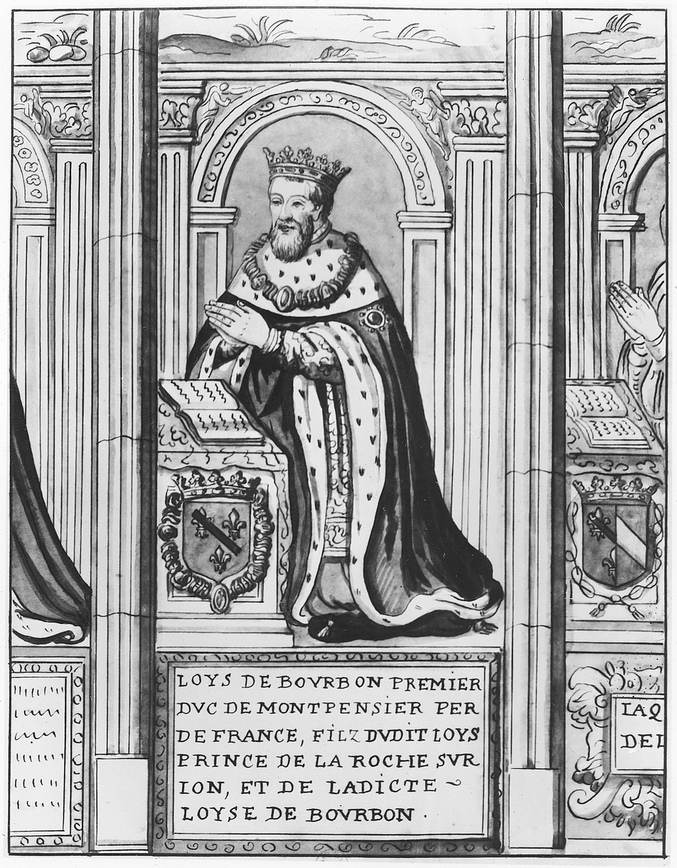 Ludvig II av Bourbon, hertug av Montpensier (litho) av French School