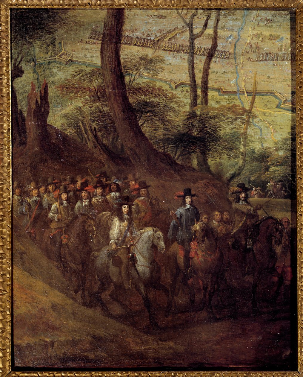 Louis II av Bourbon, Prince of Conde (Bourbon-Conde) (Grand Conde) (1621-1686) eller hertugen av Enghien, beleiret en bymaleri av den franske skolen på 1600-tallet. Søn 0,73x0,58 m av French School