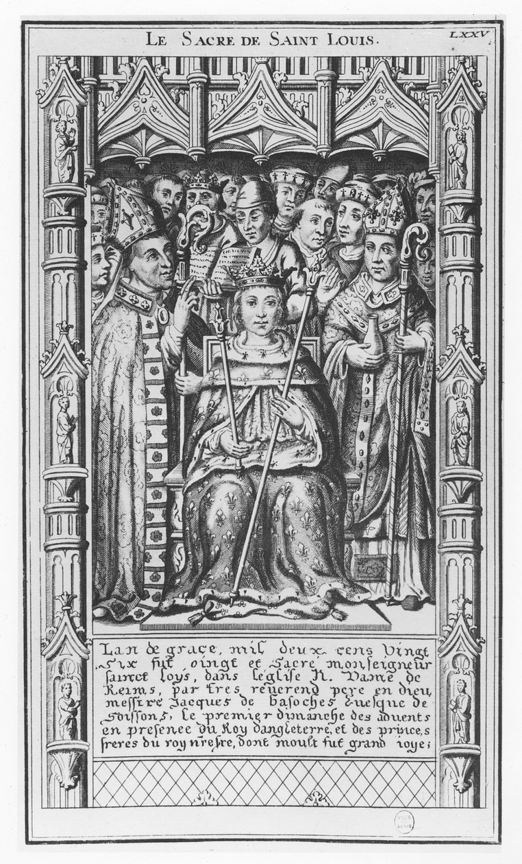 Louis IX av Frankrike (gravering) av French School
