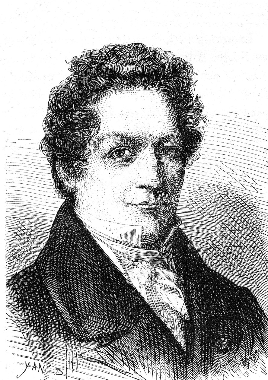 Louis Jacques Thenard (1777-1857), en fransk kjemiker, oppdaget bor og oksygenrikt vann. Gravering 1867 av French School