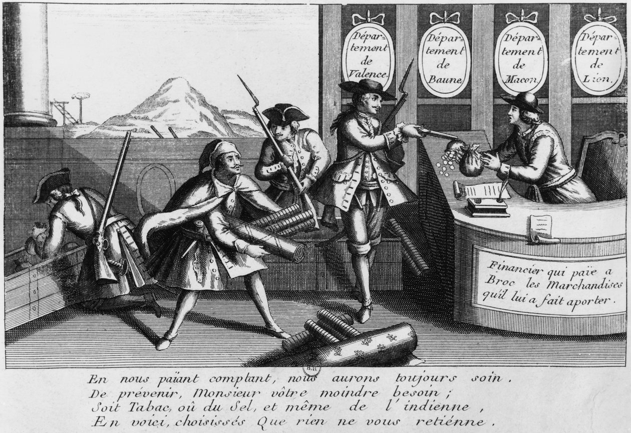Louis Mandrin (1724-55) Angrep av French School