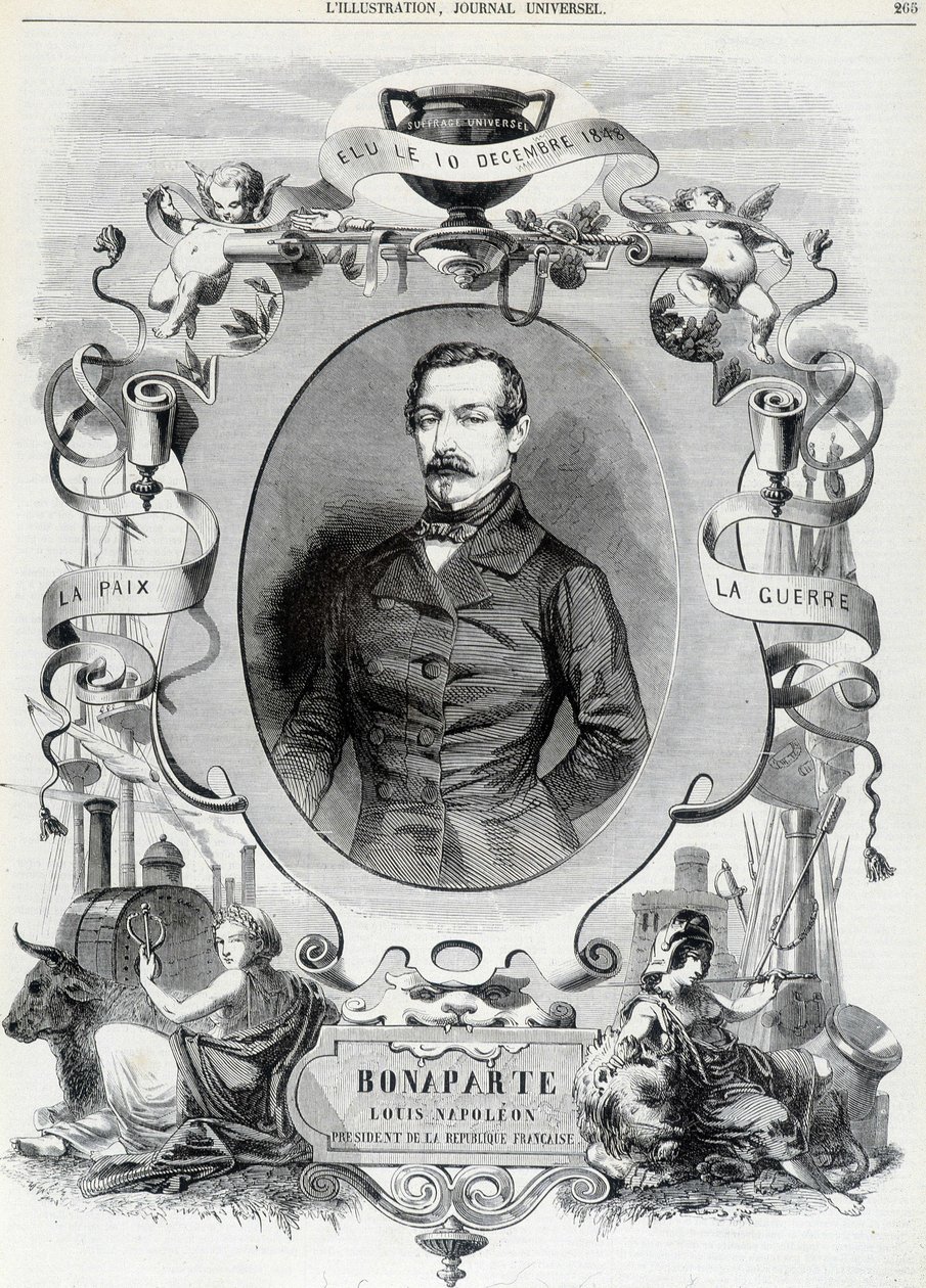 Louis Napoleon Bonaparte (Louis-Napoleon III), president i Den franske republikk - Ill. av French School