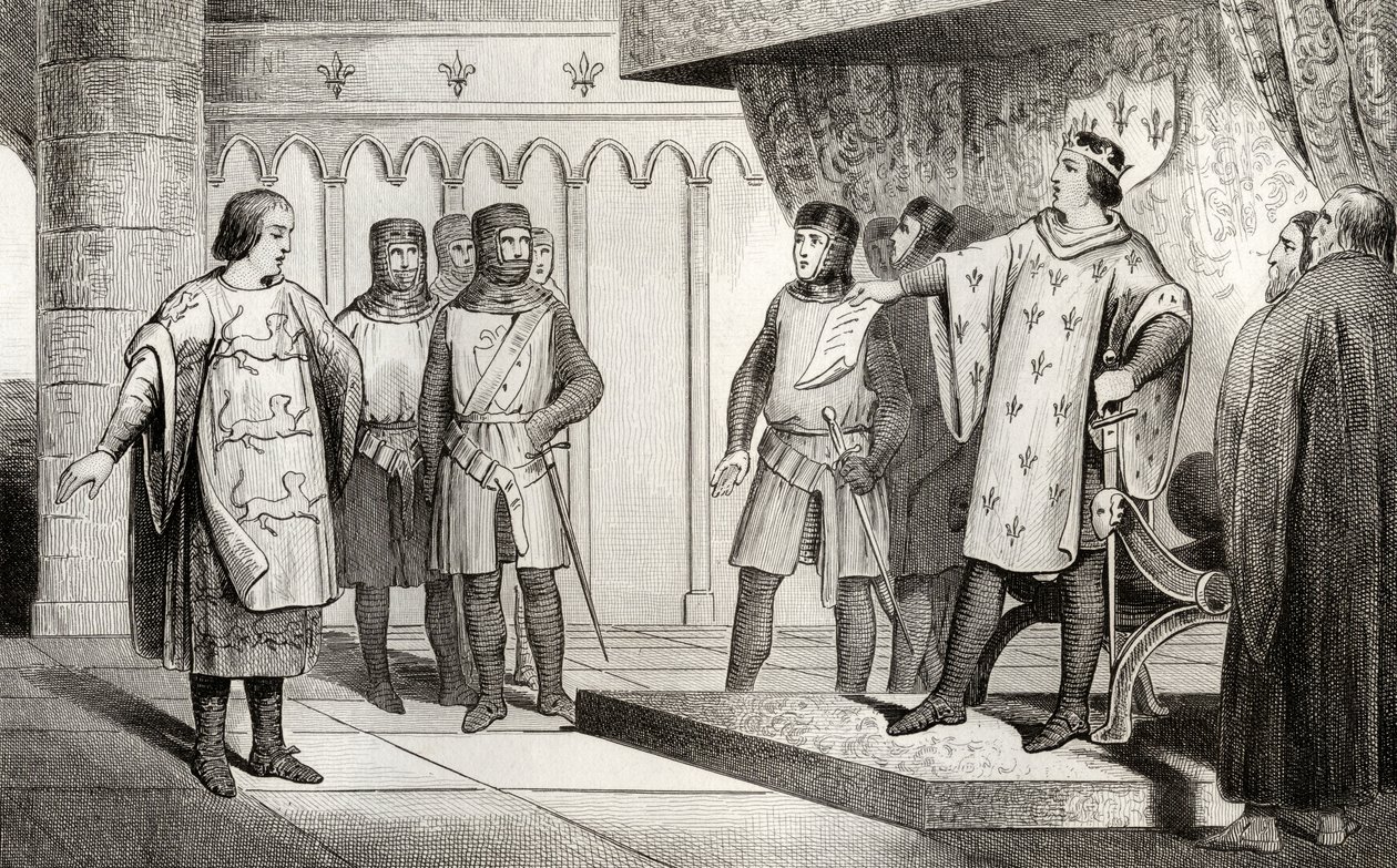 Louis VIII (1187-1226) Løven mottar en utsending fra sin fiende Henry III (1207-72) av England, fra 
