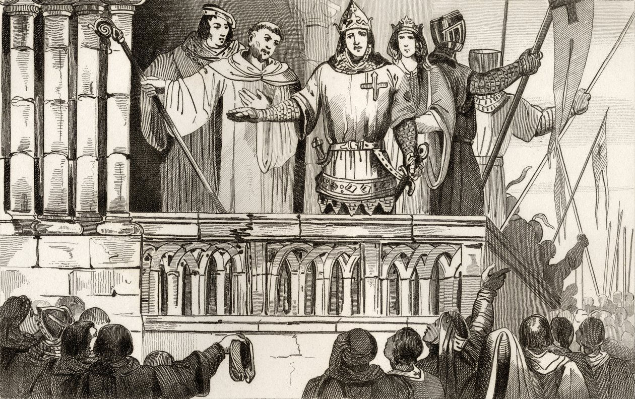 Louis VII (1120-80) the Young hever støtte for det andre korstoget i 1144, fra 
