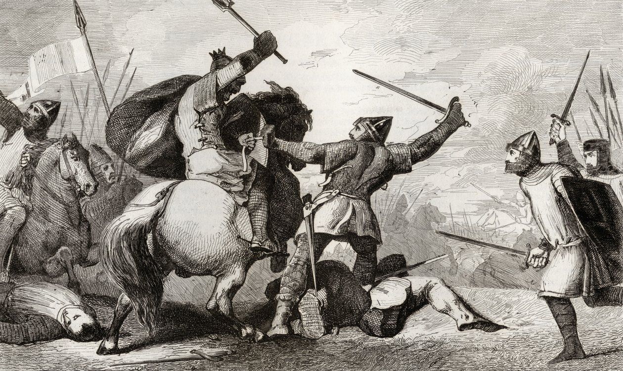 Louis VI (1081-1137) den store kjemper mot engelskmennene i slaget ved Brenneville, fra 