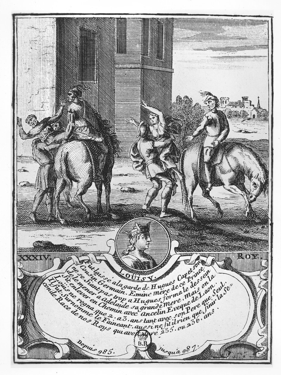Louis V the Faineant (gravering) av French School