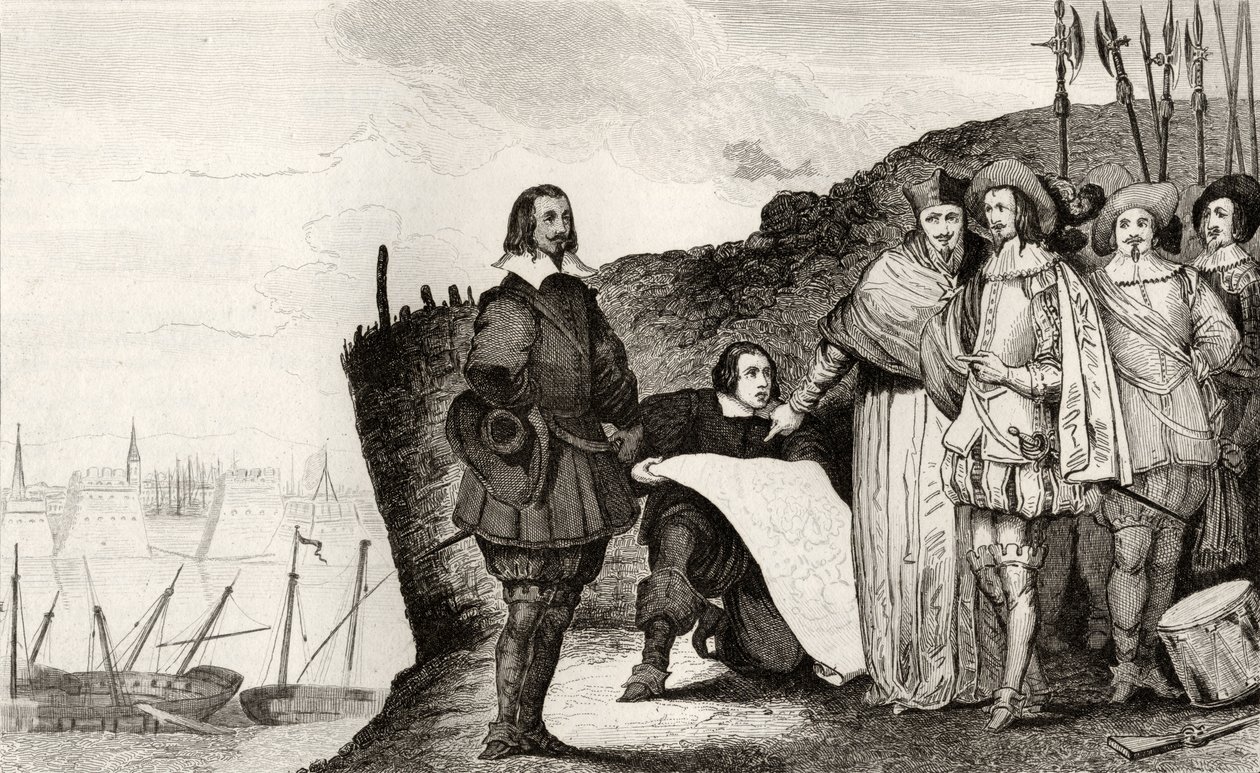 Louis XIII (1602-43) ved beleiringen av La Rochelle i oktober 1628, fra 