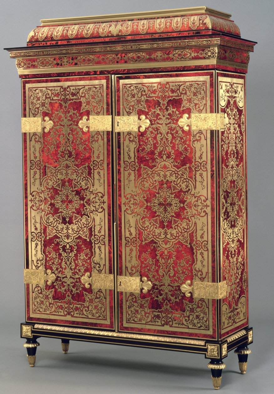 Louis XIV Armoire, ca. 1710 (rødt skilpaddeskall med messinginnlegg) av French School
