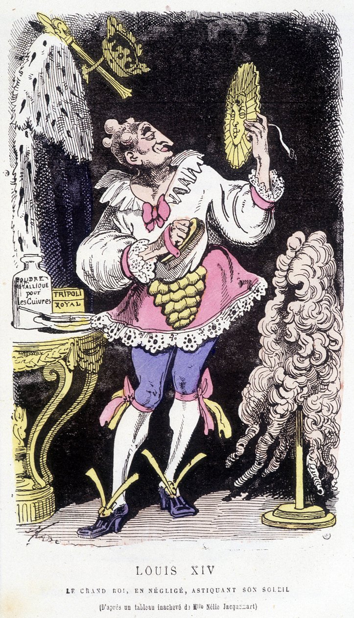Ludvig XIV: den store kongen, forsømt, asticating hans sol - i "" Histoire de France Tintamarresque"" av Touchatout av French School