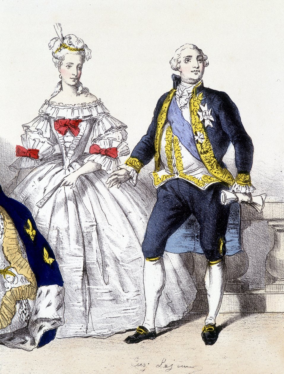 Louis XVI og Marie Antoinette - i "The French Monarchy in Prints"" av French School