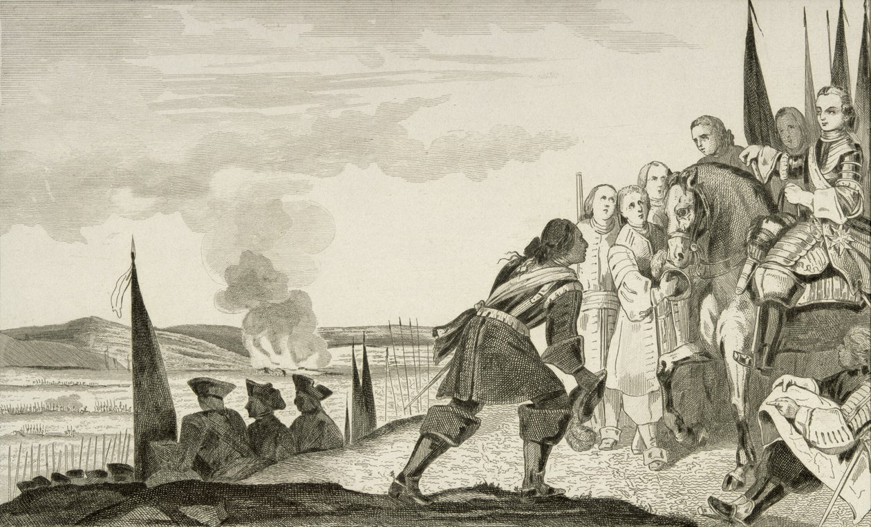 Louis XV (1710-74) i slaget ved Fontenoi i 1745, fra 