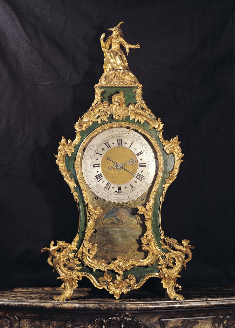 Klokke i Louis XV-stil overvunnet av en kinesisk mann (ormolu) av French School