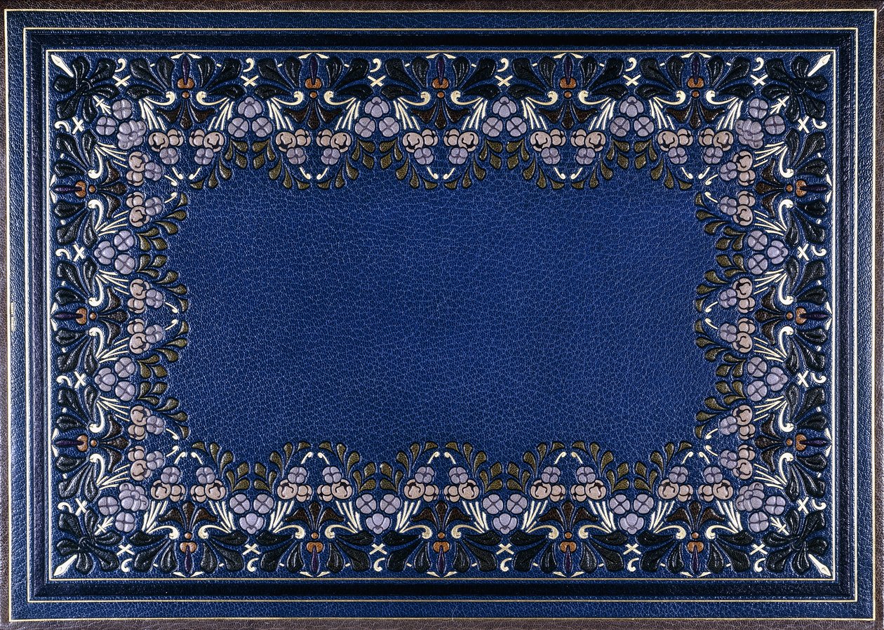 Nedre bokomslag med blomsterdesign, 1886 av French School