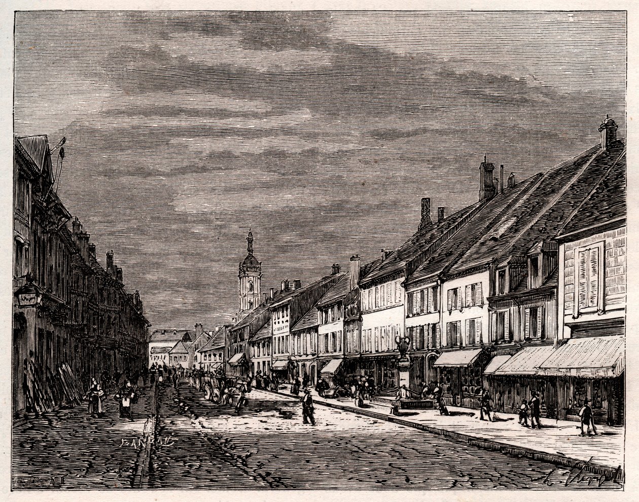 Lure - departementet Haute-Saone i regionen Bourgogne-Franche-Comte - gravering i "La France illustree: geografi, historie, statistisk administrasjon" av V.-A. Malt-brun. 1884 av French School