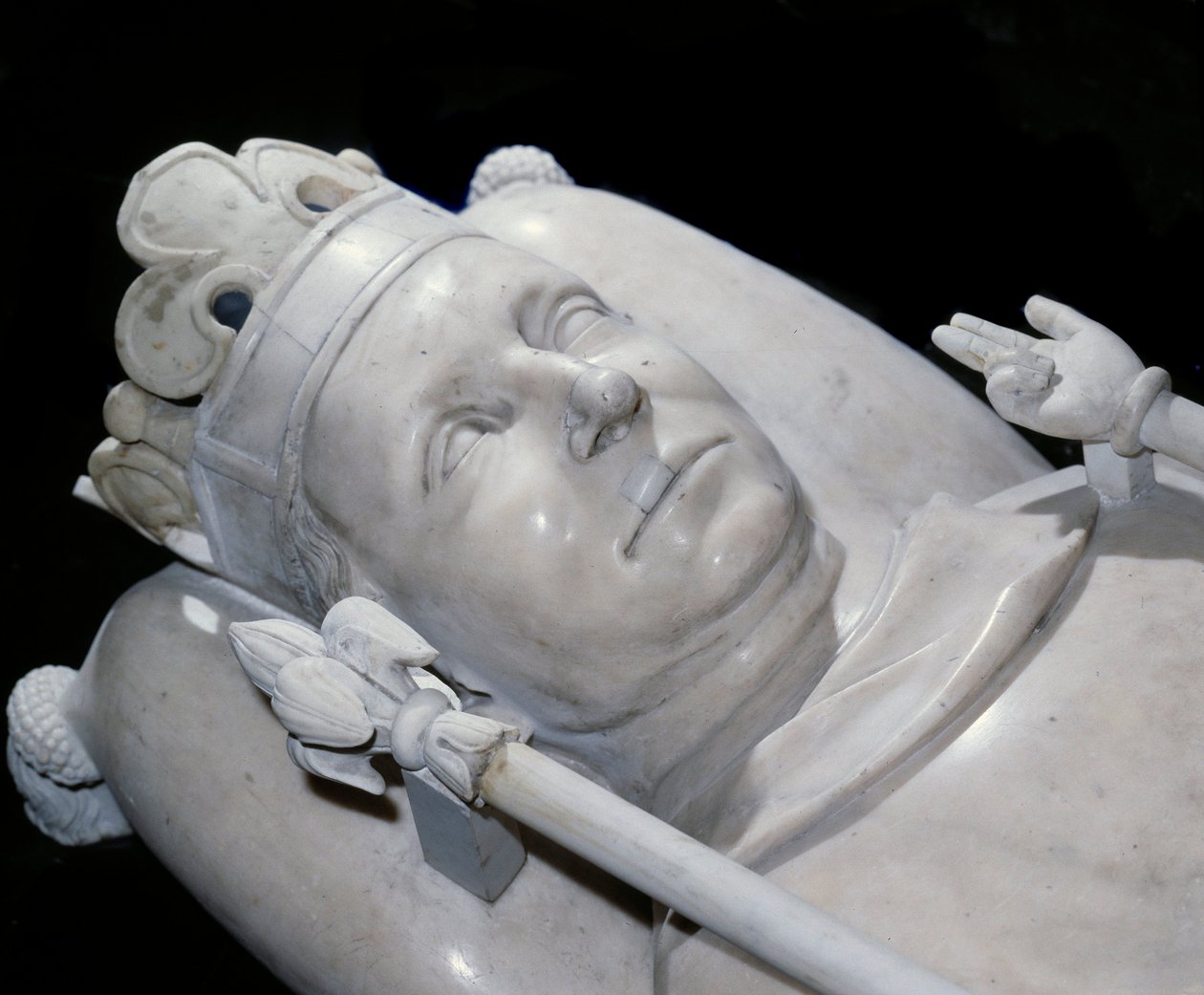 Løgn av kong Charles VI (1368-1422) Basilica of Saint Denis, Sain Denis av French School