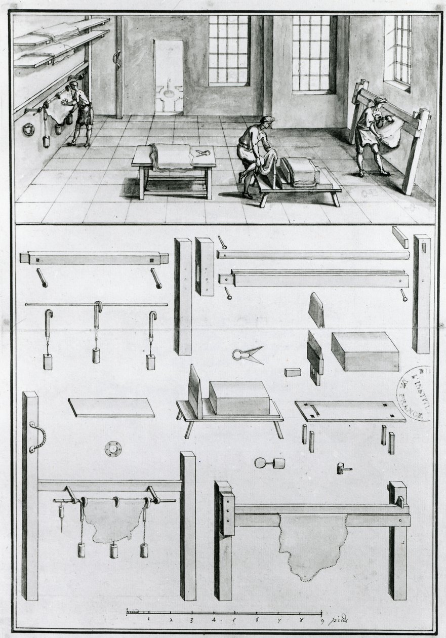 MS 1064 fol 11 Beskrivelser av kunst og håndverk av Denis Diderot (1713-84), publisert ca. 1770 .(s/h foto) av French School
