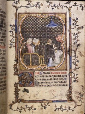 MS 3-1954 f.37r Begravelse i en kirke, latin og fransk, fra 