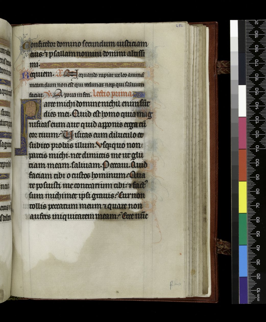 MS 300 f.251r, fra Psalter and Hours of Isabella of France, Paris, ca. 1265-70 (penn og blekk og tempera på pergament) av French School