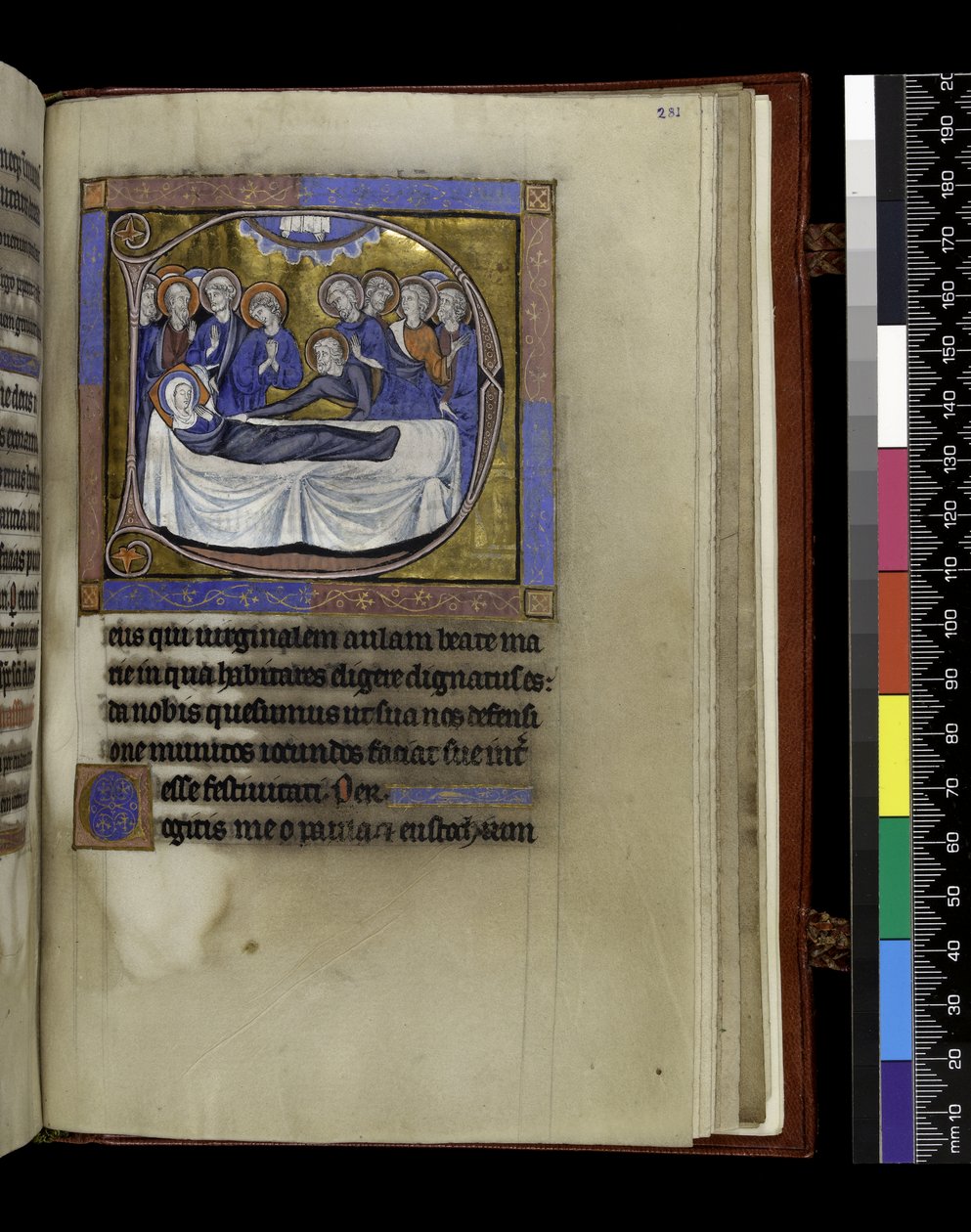 MS 300 f.281r, Samlinger, prekener og leksjoner for himmelfarten, fra Salter og timer til Isabella fra Frankrike, Paris, ca. 1265-70 (penn og blekk og tempera på pergament) av French School