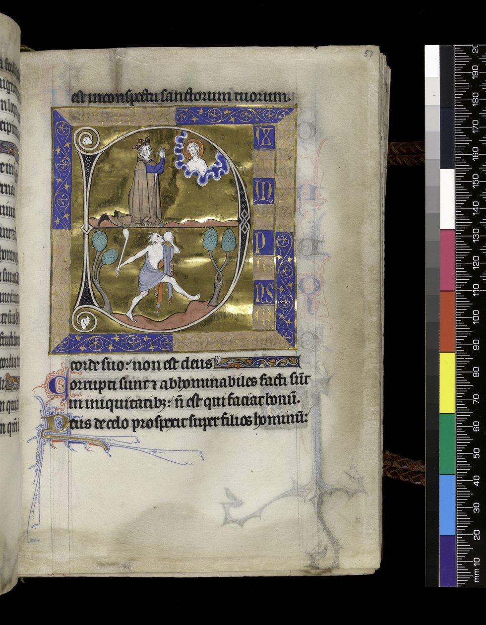 MS 300 f.57r, David ber til Gud av French School