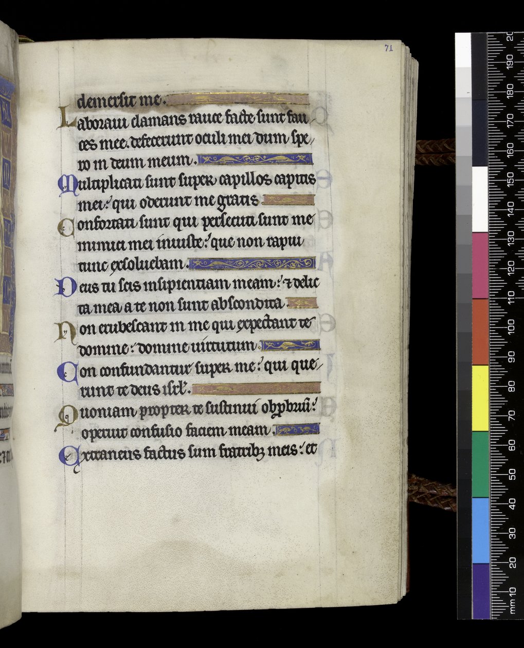 MS 300 f.71r, fra Psalter and Hours of Isabella of France, Paris, ca. 1265-70 (penn og blekk og tempera på pergament) av French School