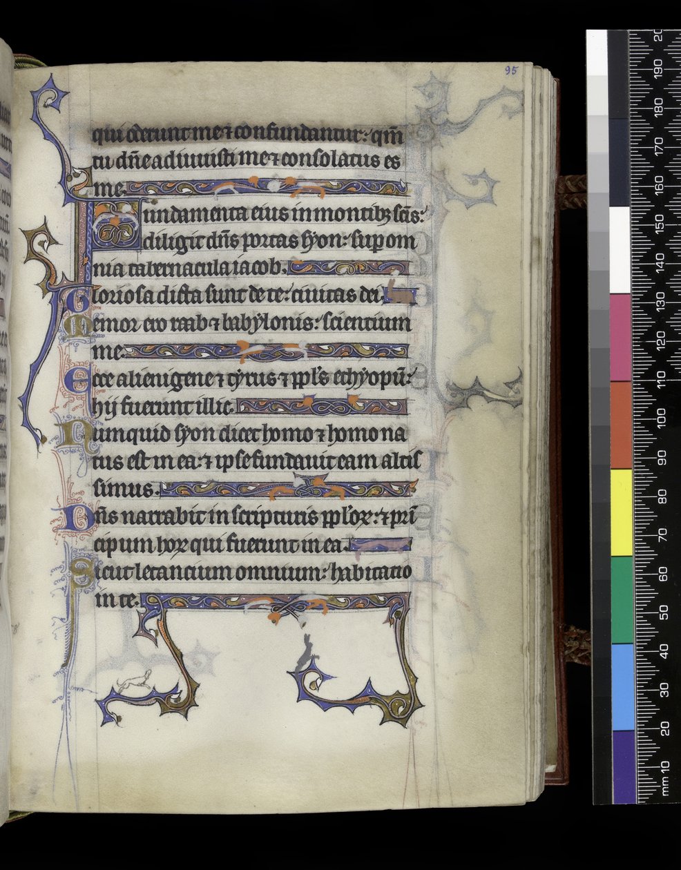 MS 300 f.95r, folio fra Psalter and Hours of Isabella of France, Paris, ca. 1265-70 av French School