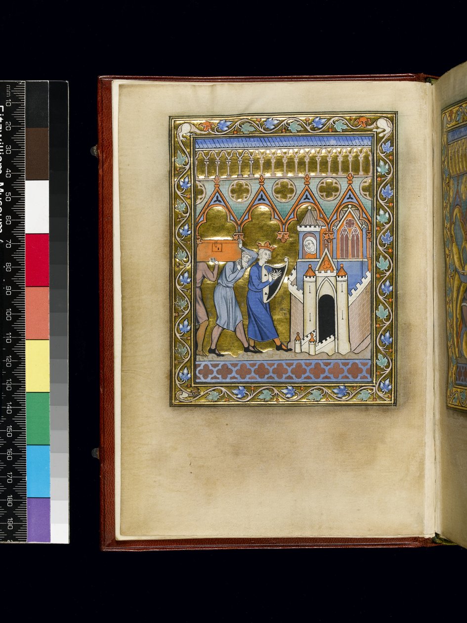 MS 300 f.Iv, folio fra Psalter and Hours of Isabella of France, Paris, ca. 1265-70 av French School