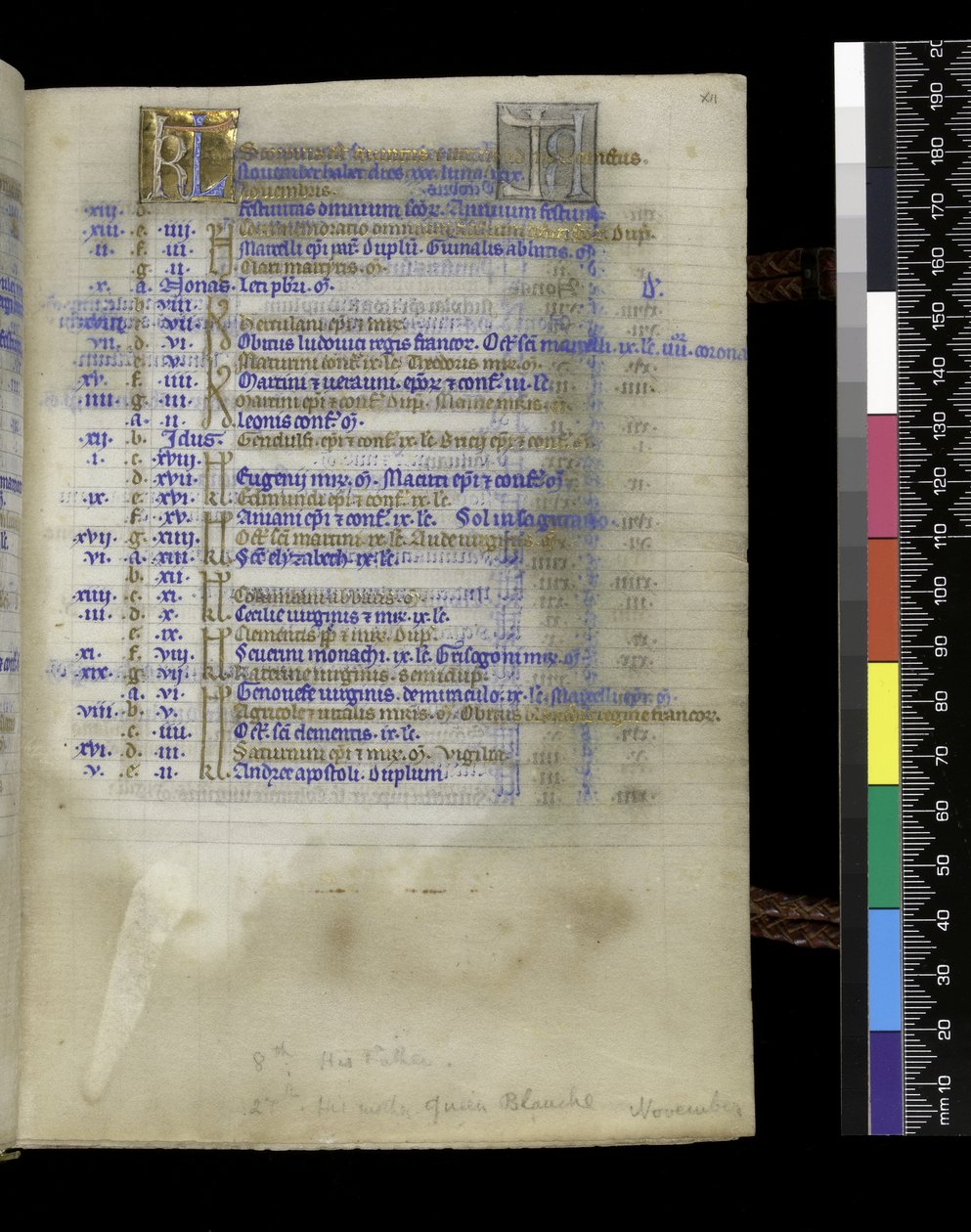 MS 300 f.XIIr, fra Psalter and Hours of Isabella of France, Paris, ca. 1265-70 (penn og blekk og tempera på pergament) av French School