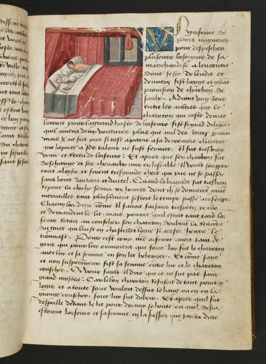 MS Hunter 252 018r-side fra Hundred New News, ca. 1461-62 av French School