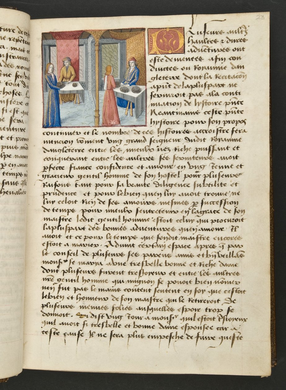MS Hunter 252 023r-side fra Hundred New News, ca. 1461-62 av French School