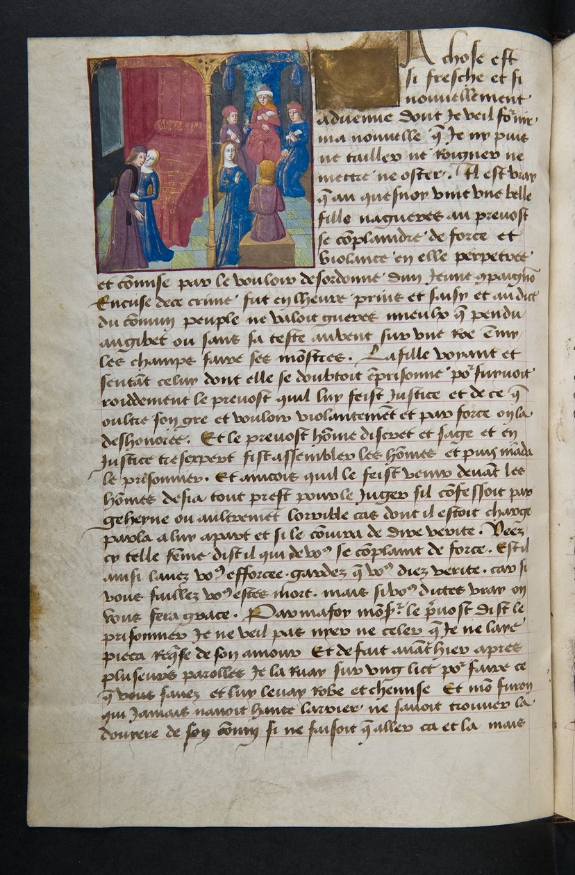 MS Hunter 252 053v Side fra Hundred New News, ca. 1461-62 av French School