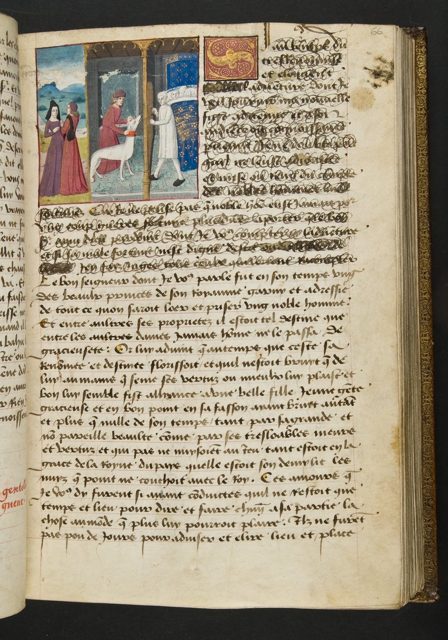 MS Hunter 252 066r-side fra Hundred New News, ca. 1461-62 av French School