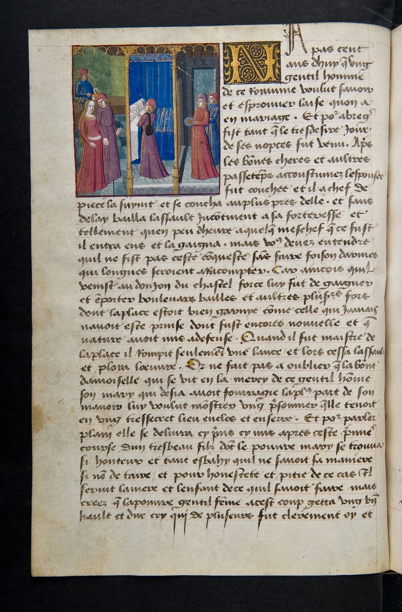 MS Hunter 252 068v Side fra Hundred New News, ca. 1461-62 av French School