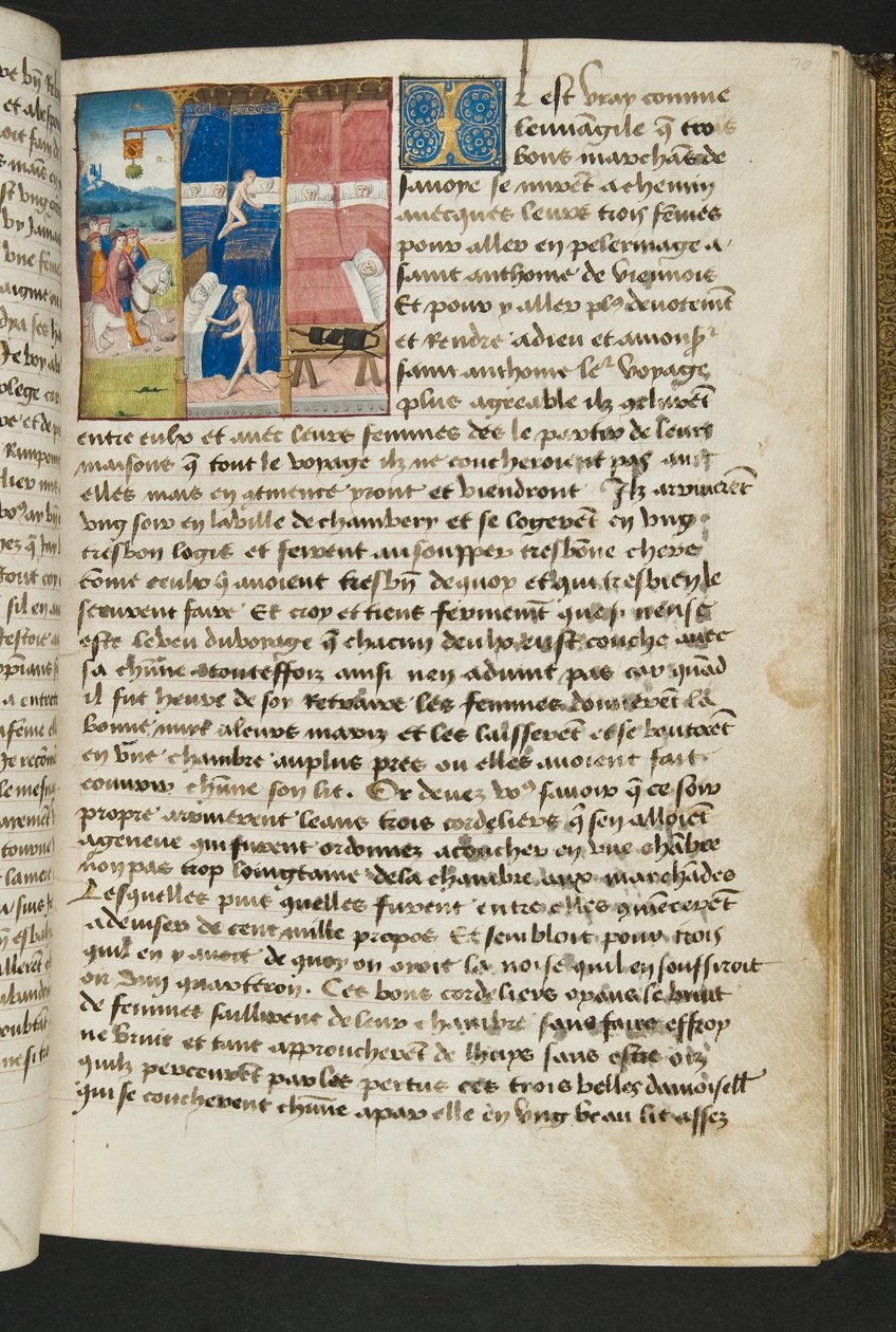 MS Hunter 252 070r-side fra Hundred New News, ca. 1461-62 av French School