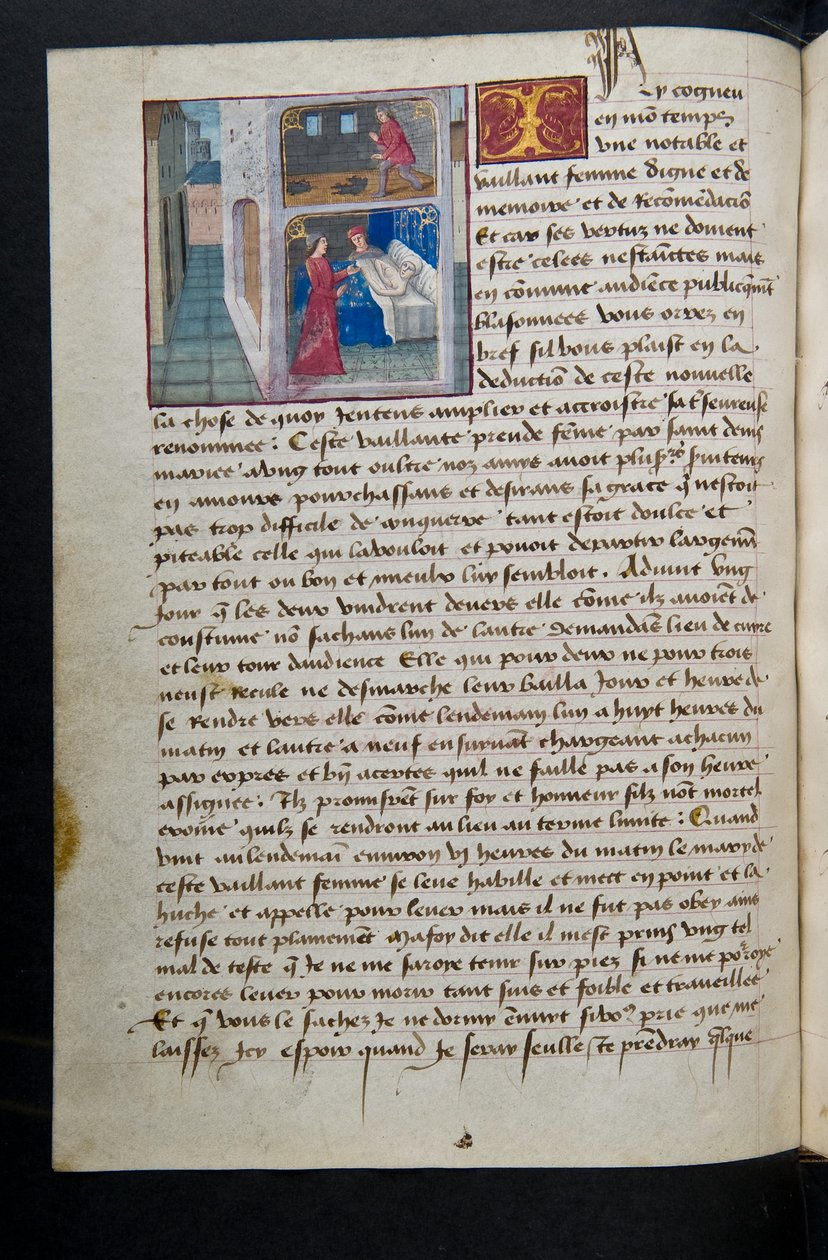 MS Hunter 252 085v Side fra Hundred New News, ca. 1461-62 av French School