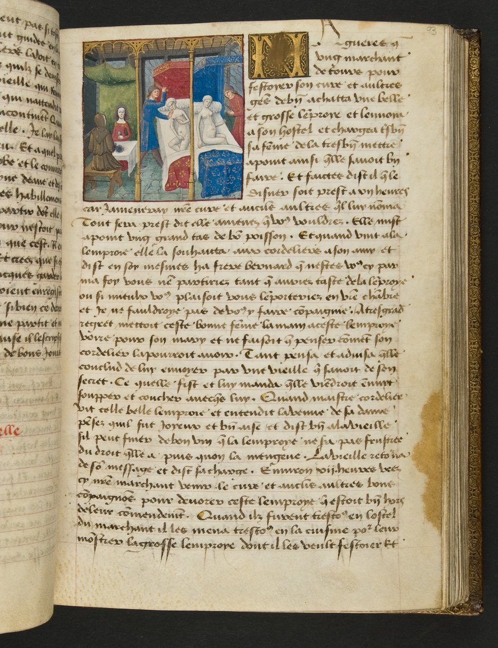 MS Hunter 252 093r Side fra Hundred New News, ca. 1461-62 av French School