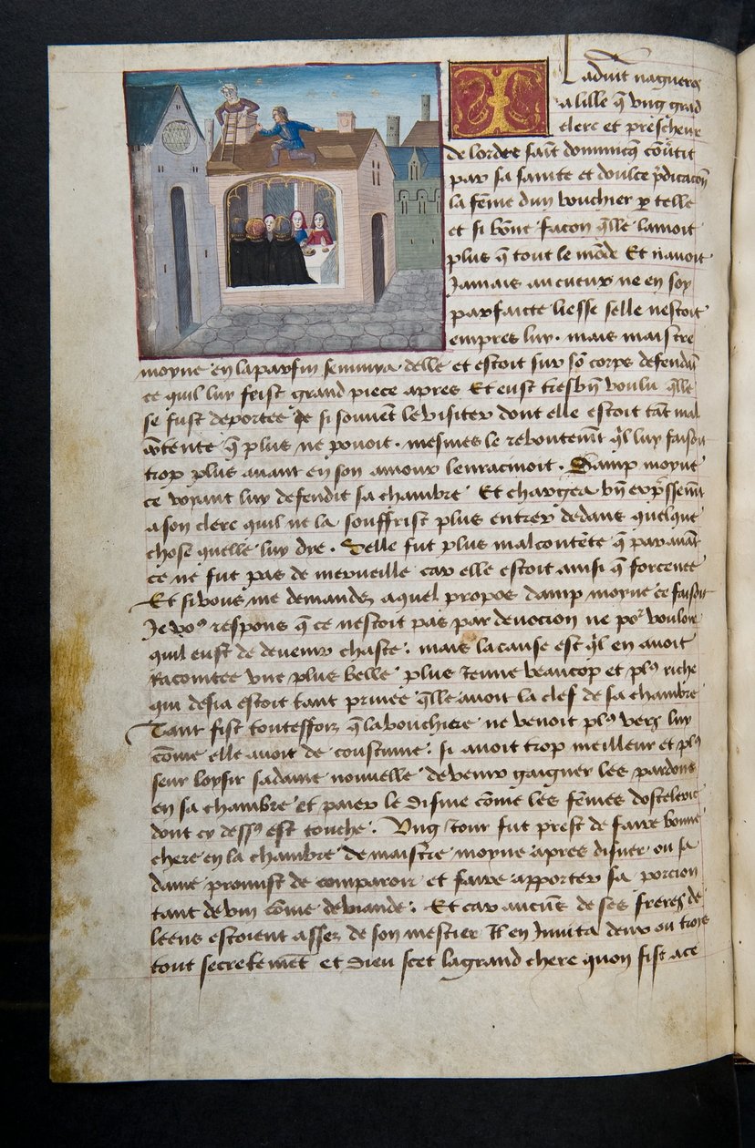 MS Hunter 252 097v Side fra Hundred New News, ca. 1461-62 av French School