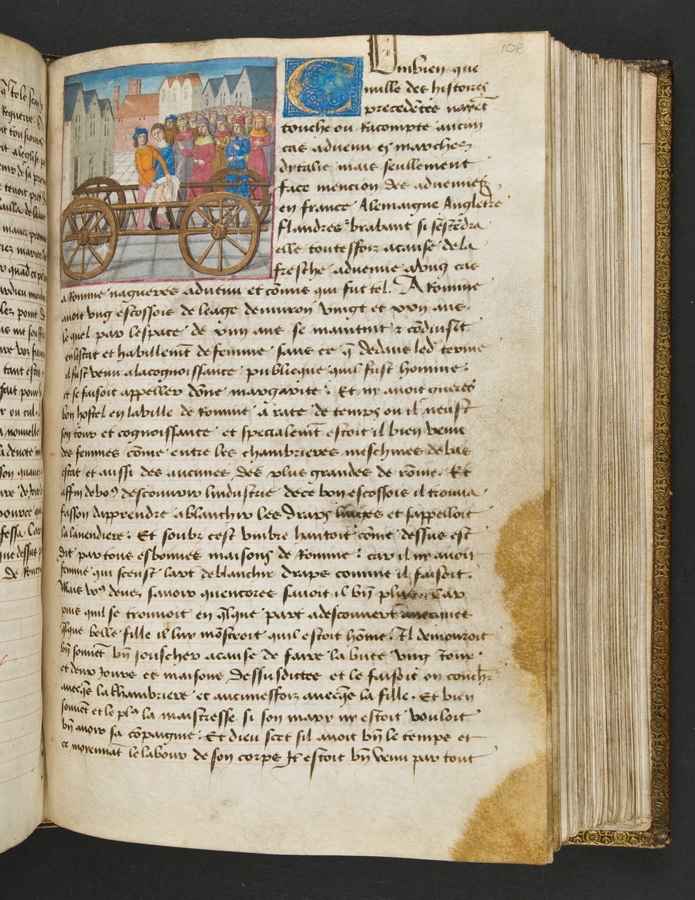 MS Hunter 252 108r-side fra Hundred New News, ca. 1461-62 av French School