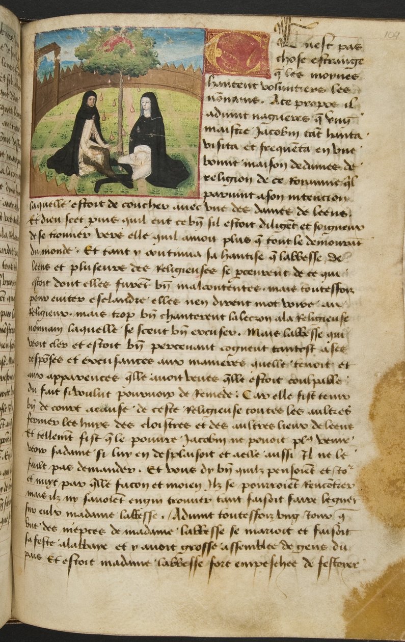 MS Hunter 252 109r-side fra Hundred New News, ca. 1461-62 av French School