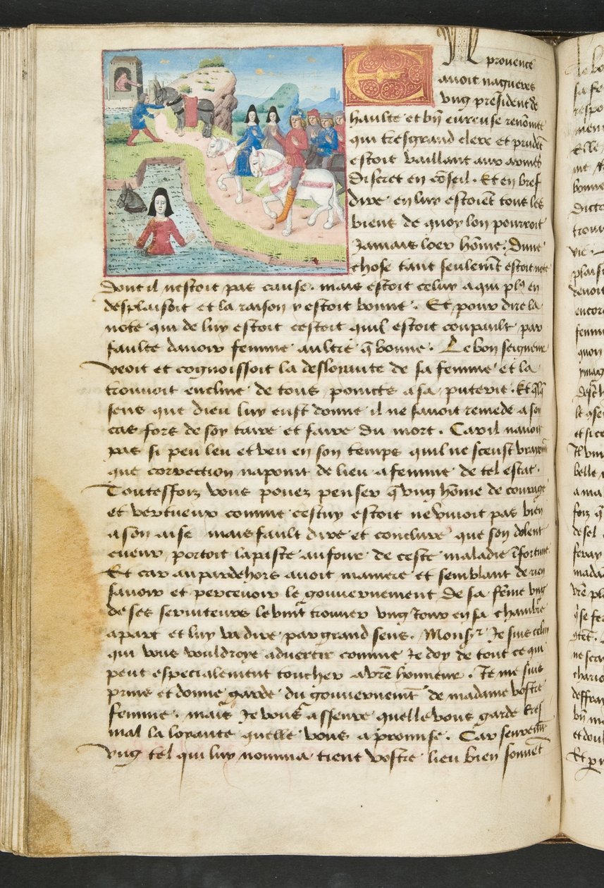MS Hunter 252 110v Side fra Cent Nouvelles Nouvelles, ca. 1461-62 av French School