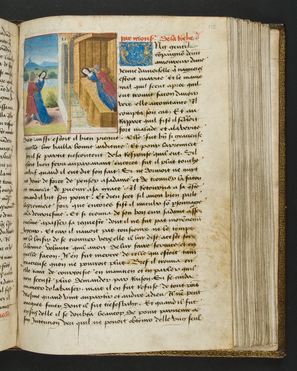 MS Hunter 252 112r-side fra Hundred New News, ca. 1461-62 av French School